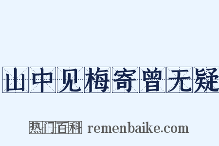 山中见梅寄曾无疑是什么意思的图片